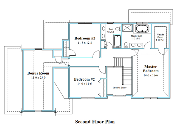 colonial home 2nd floor plan
